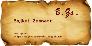 Bajkai Zsanett névjegykártya